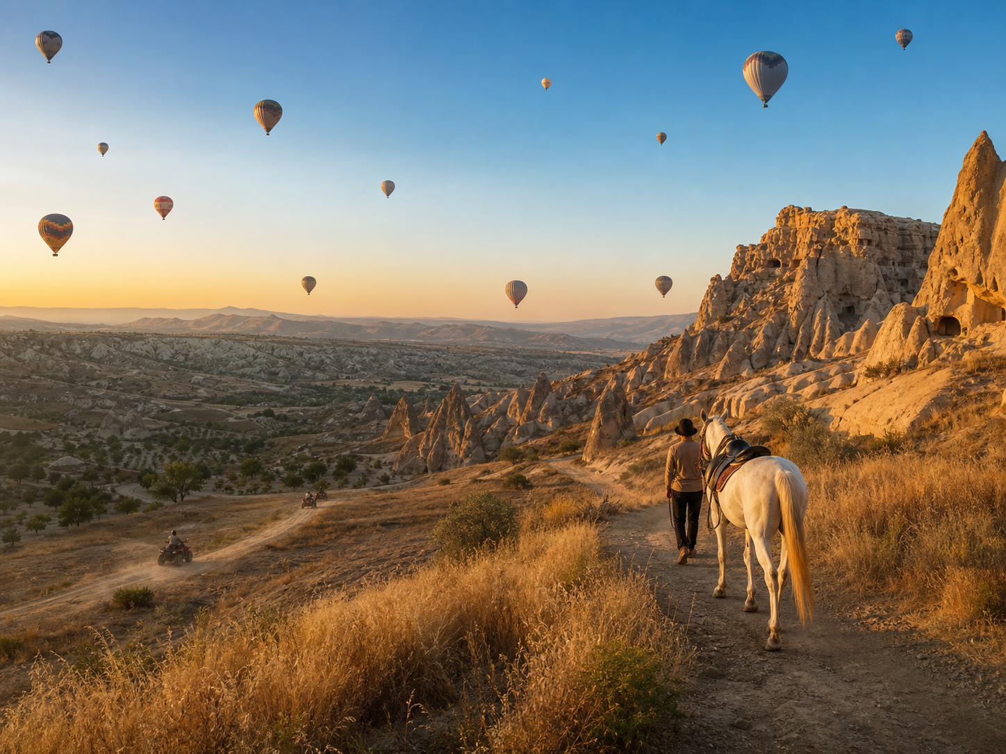 Cappadocia valley with hot air balloons and outdoor experiences